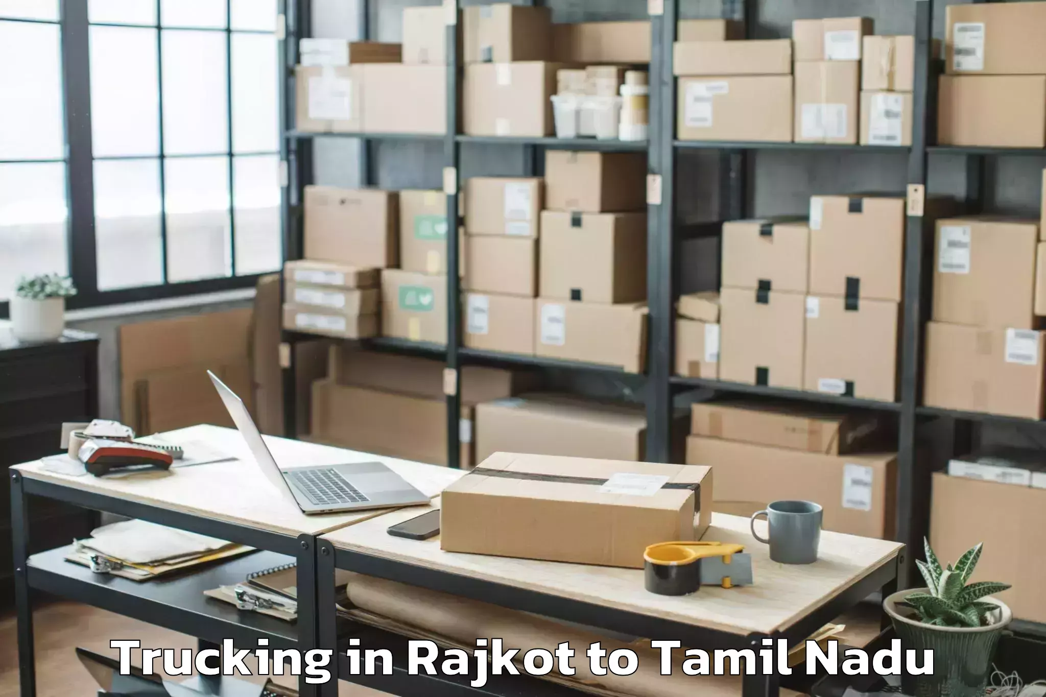 Book Rajkot to Manalurpettai Trucking Online